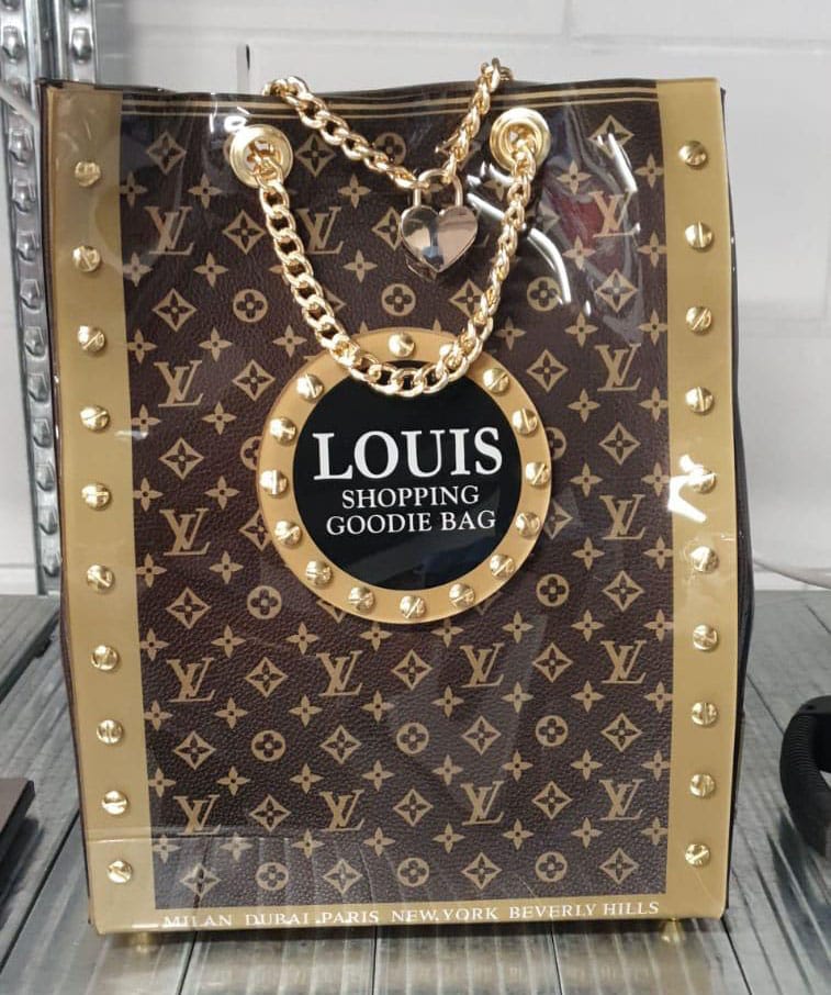 Louis Vuitton brown leather - goodie bag - klein 01